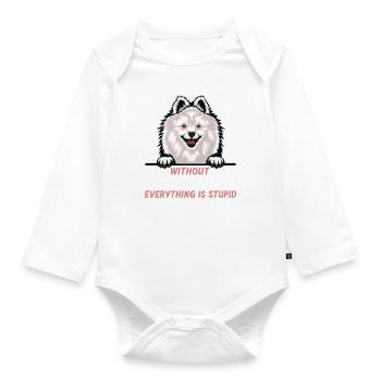 Ohne Volpino ist alles doof - Baby Bio-Langarm-Body - Weiß - Vorne