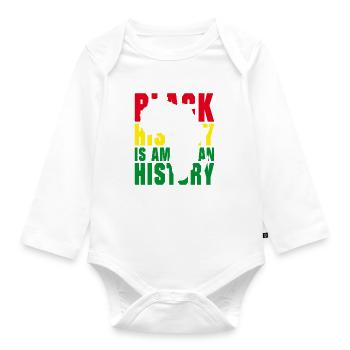 Black History is American History - Organic Longsleeve Baby Bodysuit - white - Front