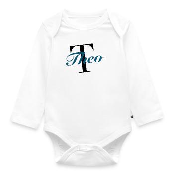 Name - Theo - Baby Bio-Langarm-Body - Weiß - Vorne