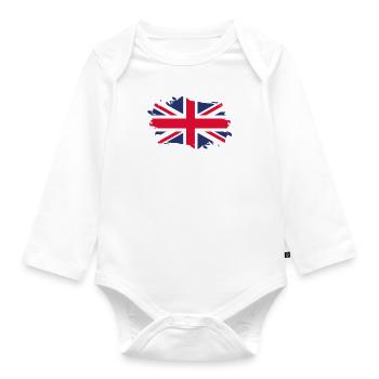 Bandiera dell'Inghilterra Patriot Gift Home State Jack - Body ecologico per neonato a manica lunga - bianco - Fronte
