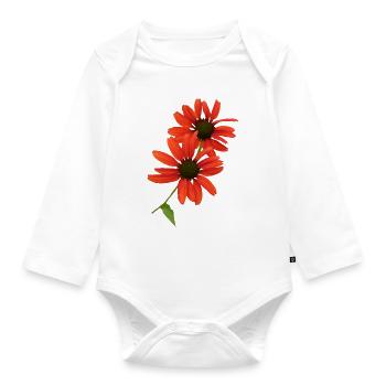 L’échinacée est une plante médicinale depuis des années - Body Bébé bio manches longues - blanc - Devant