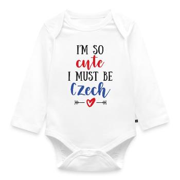 Ich bin so süß, dass ich Tscheche sein muss - Baby Bio-Langarm-Body - Weiß - Vorne