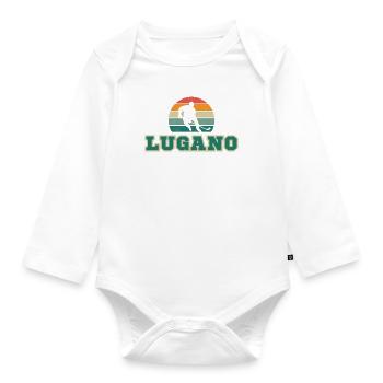 Lugano, meine Stadt! - Baby Bio-Langarm-Body - Weiß - Vorne