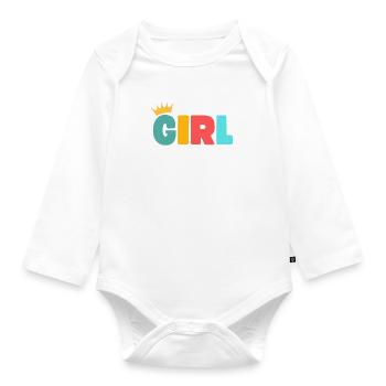 Fille! Personnalisable - Body Bébé bio manches longues - blanc - Devant