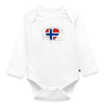 Drapeau de la Norvège Scandinavie Drapeau norvégien - Body Bébé bio manches longues - blanc - Devant