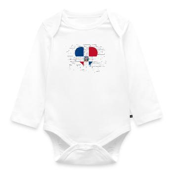 Dominican Republic Flag Dom Rep Flag Tour - Organic Longsleeve Baby Bodysuit - white - Front