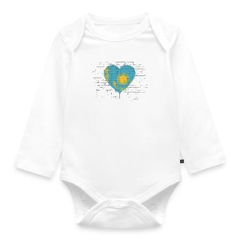 Kazakhstan Flag Kazakhstan Flag Kazakhstan - Organic Longsleeve Baby Bodysuit - white - Front