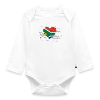 Drapeau de l’Afrique du Sud Drapeau sud-africain - Body Bébé bio manches longues - blanc - Devant