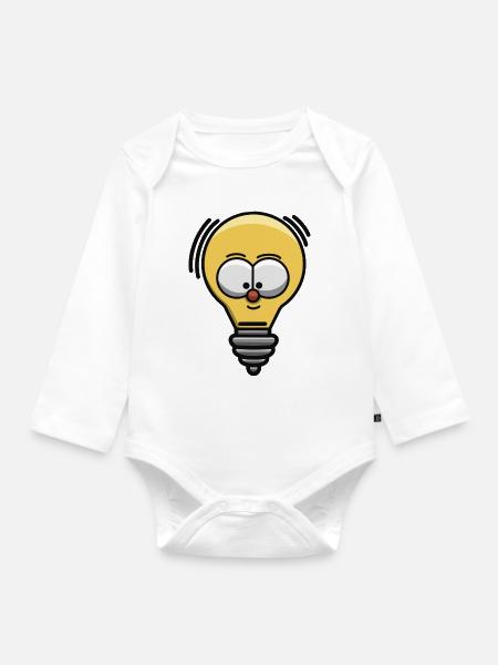 Doodle: eine Glühbirne - Baby Bio-Langarm-Body - Weiß