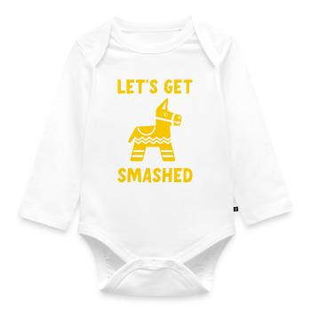 Let's Get Smashed Pinata - Organic Longsleeve Baby Bodysuit - white - Front