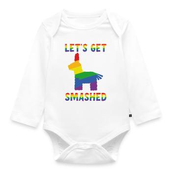 Let's Get Smashed Pinata - Organic Longsleeve Baby Bodysuit - white - Front