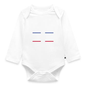 Who voted for Biden owes me gas money - Organic Longsleeve Baby Bodysuit - white - Front