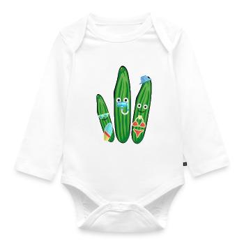 Vacances, Vacances, Concombres, Famille, Plongée sous-marine - Body Bébé bio manches longues - blanc - Devant