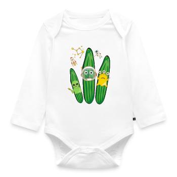Cucumber Trio,Cucumber,Cucumber,Cucumber,Cucumber,Space, Alien - Organic Longsleeve Baby Bodysuit - white - Front