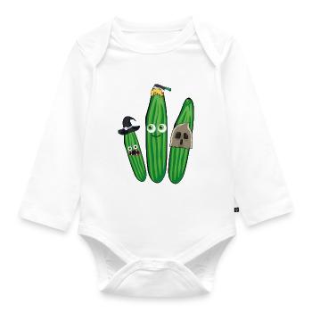 Gurke,Partygurke,halloween, Geist, Hexe - Baby Bio-Langarm-Body - Weiß - Vorne