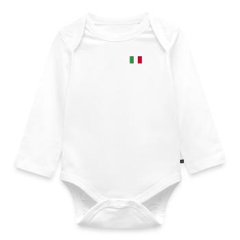 Italia Italy Italian flag football gift - Organic Longsleeve Baby Bodysuit - white - Front