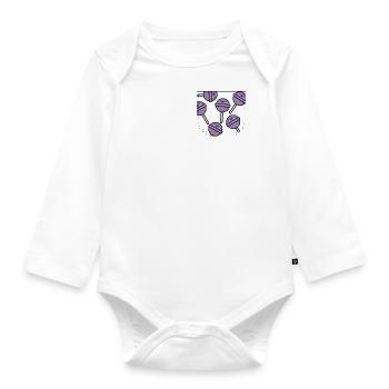 Brusttasche Lolly Geschenk Idee - Baby Bio-Langarm-Body - Weiß - Vorne