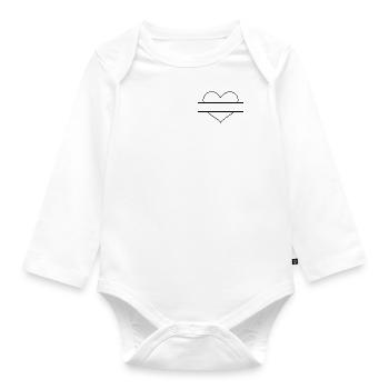 Heart logo - Organic Longsleeve Baby Bodysuit - white - Front