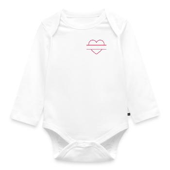 Le cœur peut être personnalisé - Body Bébé bio manches longues - blanc - Devant