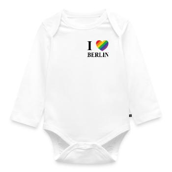 I Love Berlin - Baby Bio-Langarm-Body - Weiß - Vorne