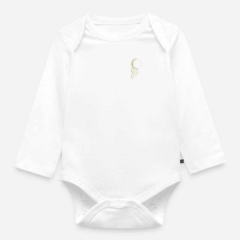 Mandala de lune - Body Bébé bio manches longues - blanc