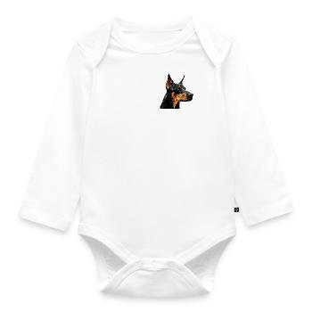 DOBERMAN - Body Bébé bio manches longues - blanc - Devant