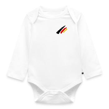 Germany Flag Stripe - Organic Longsleeve Baby Bodysuit - white - Front