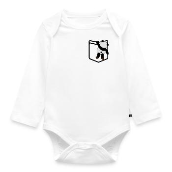Shirt pocket Panda Pocket Panda - Organic Longsleeve Baby Bodysuit - white - Front