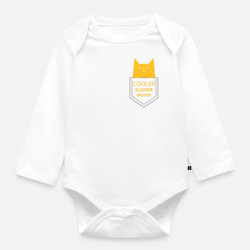 Cool petit frère - Body Bébé bio manches longues - blanc