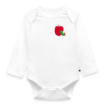 Die Kleine Raupe Nimmersatt Durch Den Apfel - Baby Bio-Langarm-Body - Weiß - Vorne