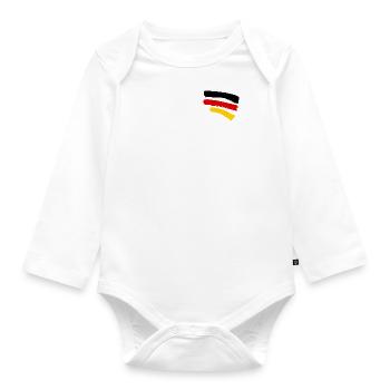 Germany Flag - Style Stripes - Organic Longsleeve Baby Bodysuit - white - Front