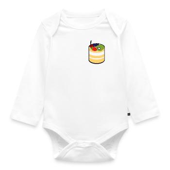 Kuchen - Baby Bio-Langarm-Body - Weiß - Vorne