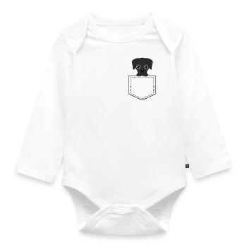 Taschentier Labrador - Baby Bio-Langarm-Body - Weiß - Vorne