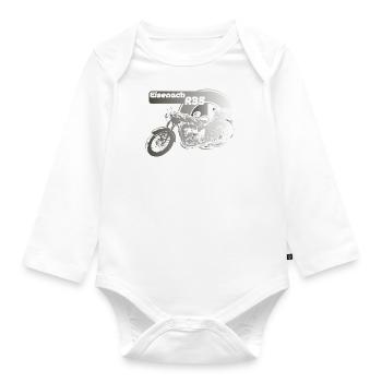DDR Motorrad EMW R35 Logo - Baby Bio-Langarm-Body - Weiß - Vorne