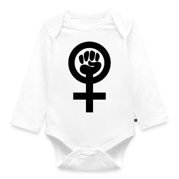 feminismo símbolo - Body orgánico de manga larga para bebé - blanco - delante
