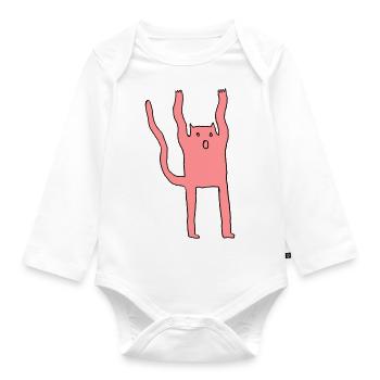 Ailurophobie, Buh-Katz - Baby Bio-Langarm-Body - Weiß - Vorne