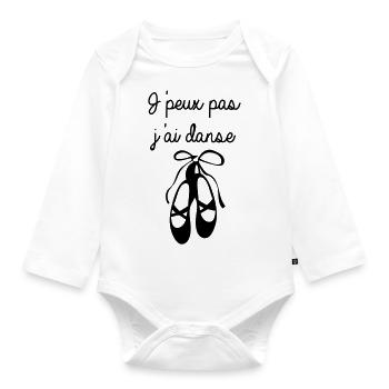 J'peux pas j'ai danse - Body Bébé bio manches longues - blanc - Devant