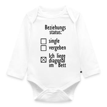 Beziehungsstatus single vergeben diagonal im Bett - Baby Bio-Langarm-Body - Weiß - Vorne