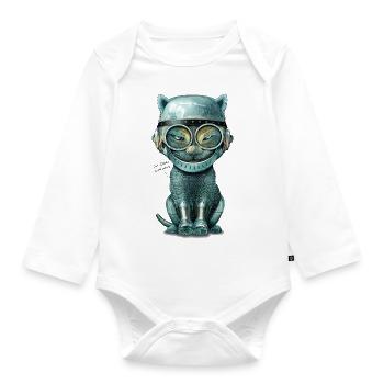I'M STEEL CURIOUS - Organic Longsleeve Baby Bodysuit - white - Front