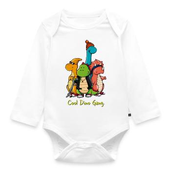 Dino Gang cool - Body Bébé bio manches longues - blanc - Devant
