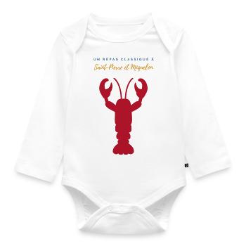 22 - Homard Fr - Body Bébé bio manches longues - blanc - Devant