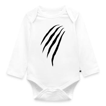 claws - Organic Longsleeve Baby Bodysuit - white - Front