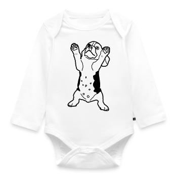 Dancing dog, gift for dog lovers - Organic Longsleeve Baby Bodysuit - white - Front