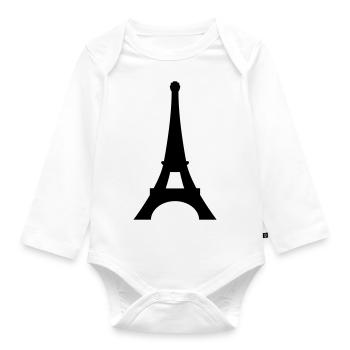 Eiffel Tower Paris - Organic Longsleeve Baby Bodysuit - white - Front