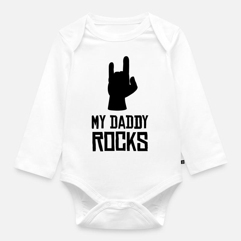 My Daddy Rocks - Baby Bio-Langarm-Body - Weiß