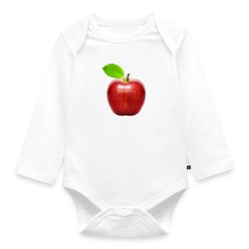 Apple - Organic Longsleeve Baby Bodysuit - white - Front