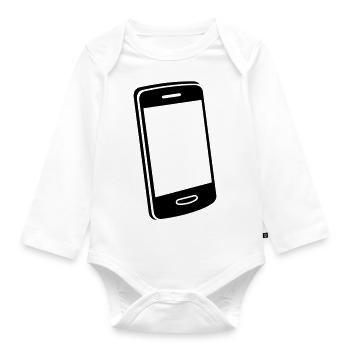 Handy Motiv - Baby Bio-Langarm-Body - Weiß - Vorne