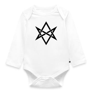 Unicursal hexagram, Golden Dawn, Kabbalah, Magick - Organic Longsleeve Baby Bodysuit - white - Front