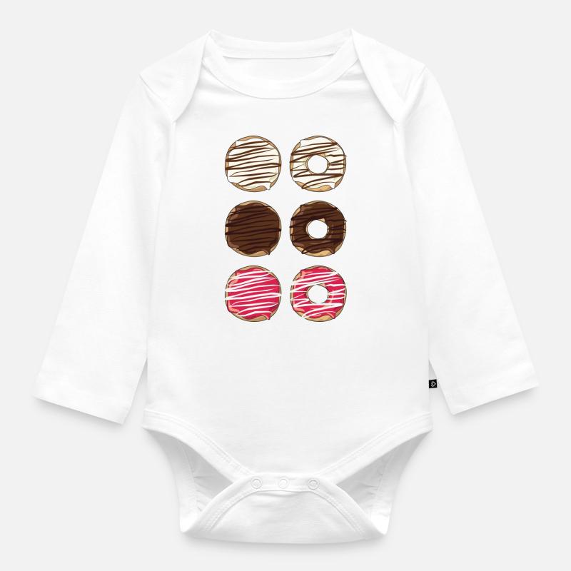 donuts - Organic Longsleeve Baby Bodysuit - white