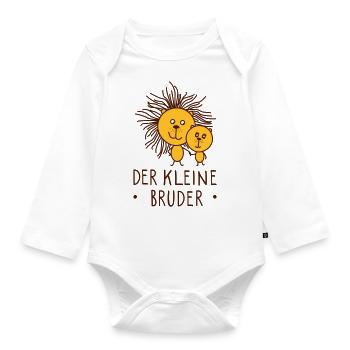 Der kleine Bruder Löwe - Baby Bio-Langarm-Body - Weiß - Vorne